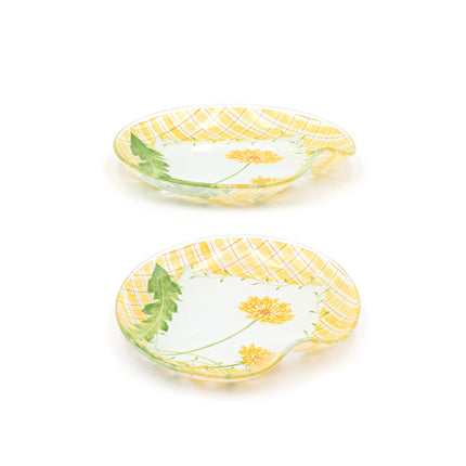 Japanese Kawamura Glass Dessert Bowl & Plate Set (Yellow)