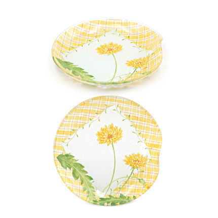 Japanese Kawamura Glass Dessert Bowl & Plate Set (Yellow)