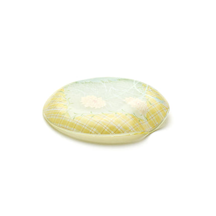 Japanese Kawamura Glass Dessert Bowl & Plate Set (Yellow)