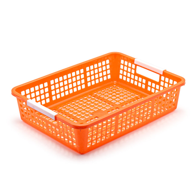 Multi-Purpose Organizer Plastic Basket Set of 3 - Orange