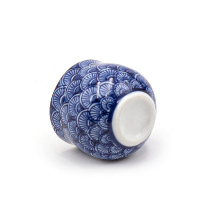 Blue Shell Pattern Porcelain Sake Cup Set of 5