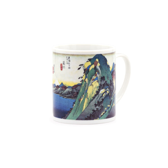 Porcelain Mug Cup with Hakone Woodblock Print