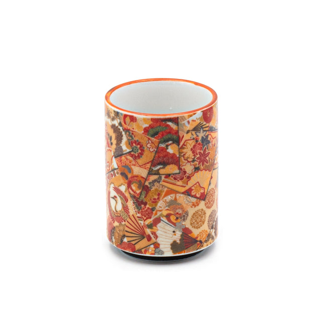 Traditional Asian Nature Pattern Teacup - Set of 2