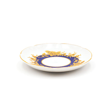 Japanese Royal Blue & Gold Floral Tea Cup and Saucer 12PC Set