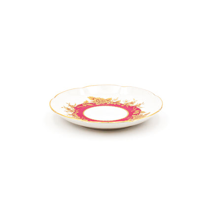 Japanese Royal Red & Gold Floral Tea Cup and Saucer 12PC Set