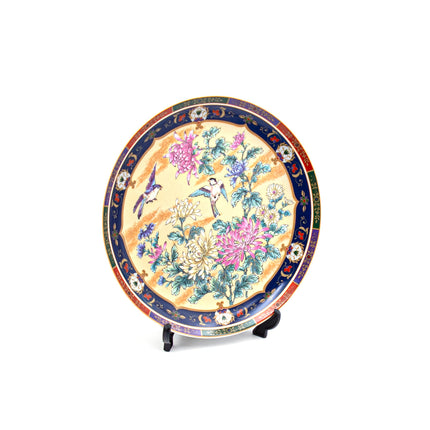 Japanese Ceramic Decorative Plate with Holder