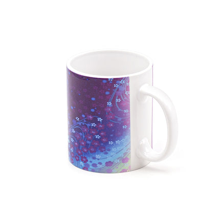 Purple Ceramic Mug with Floral Pattern