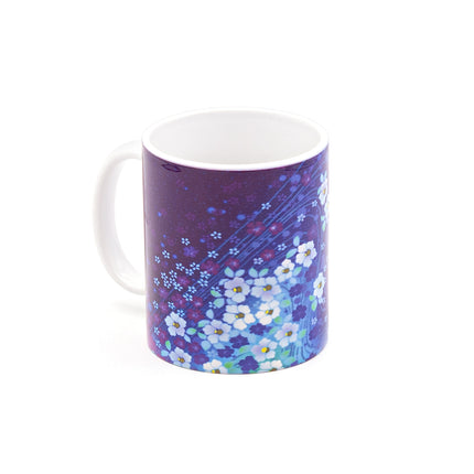 Purple Ceramic Mug with Floral Pattern