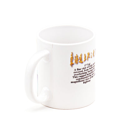 Japanese Ceramic Mug with Mount Fuji, Saruga Bay, and Sailboat Designs