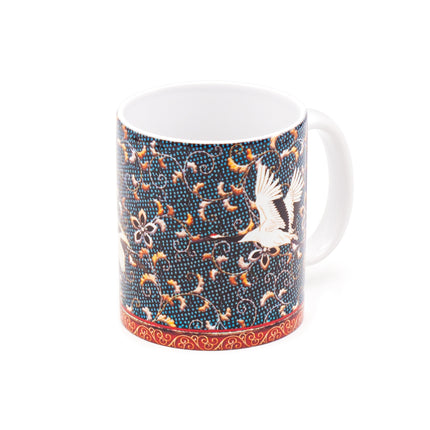 Ceramic Mug with Cranes in Flight Design - 11 fl.oz.