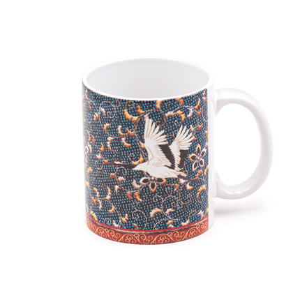 Ceramic Mug with Cranes in Flight Design - 11 fl.oz.