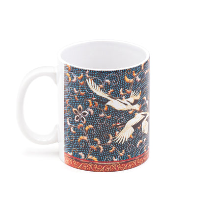 Ceramic Mug with Cranes in Flight Design - 11 fl.oz.