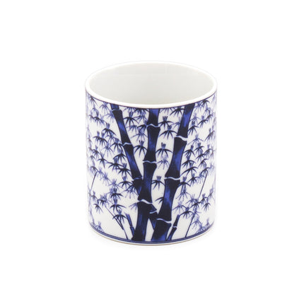 Blue Ceramic Mug Bamboo Design 8oz