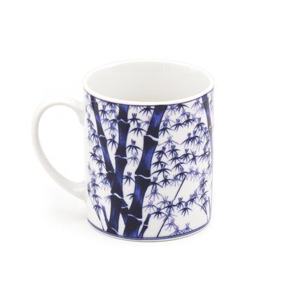 Blue Ceramic Mug Bamboo Design 8oz