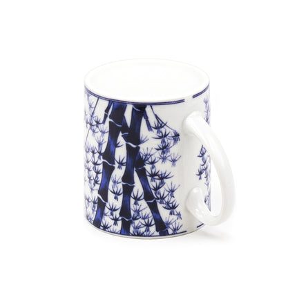 Blue Ceramic Mug Bamboo Design 8oz
