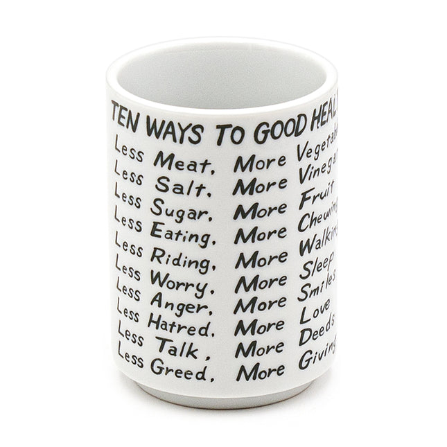 Ten Ways To Good Health Teacup - Set of 2