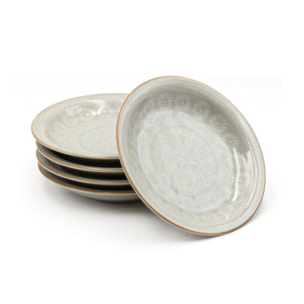 Floral Patterned Ceramic Plate 5PC Set