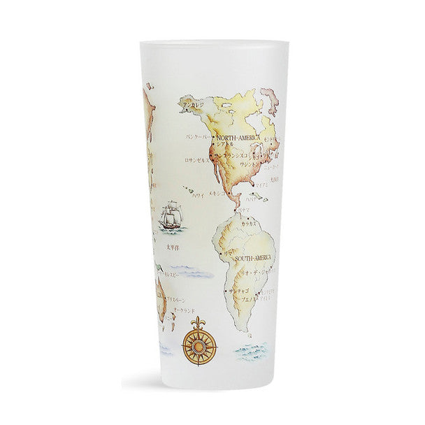 World Map Glass Cup