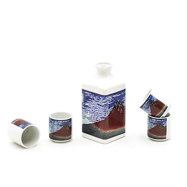 Fine Wind Clear Morning Square Bottle Sake Set