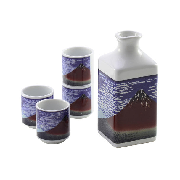 Fine Wind Clear Morning Square Bottle Sake Set