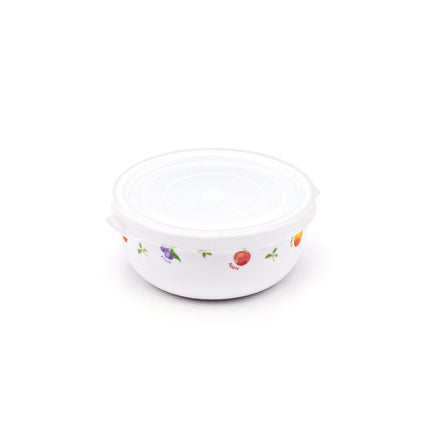 Assorted Fruits Bowl with Lid Set of 5 - White