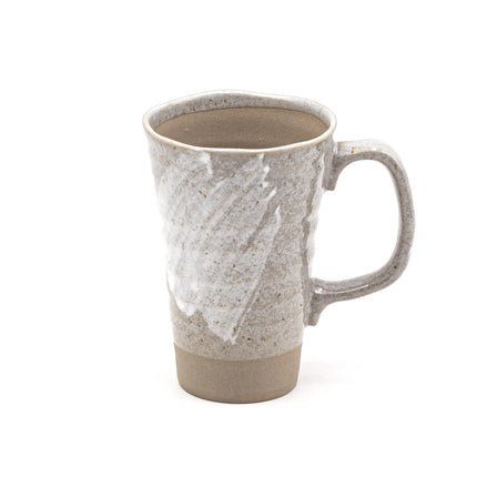 Gray Procelain Cup with White Brushstroke Accents