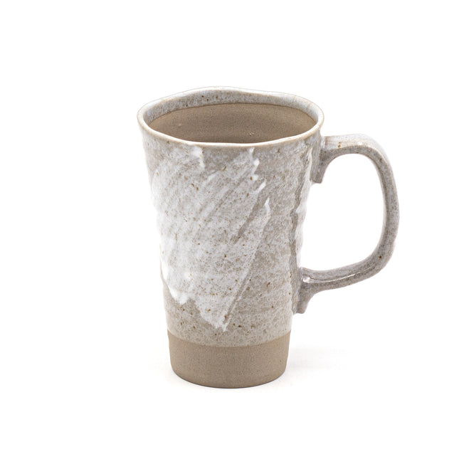 Gray Procelain Cup with White Brushstroke Accents