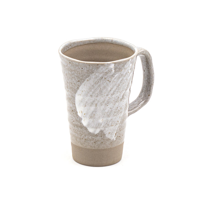 Gray Procelain Cup with White Brushstroke Accents