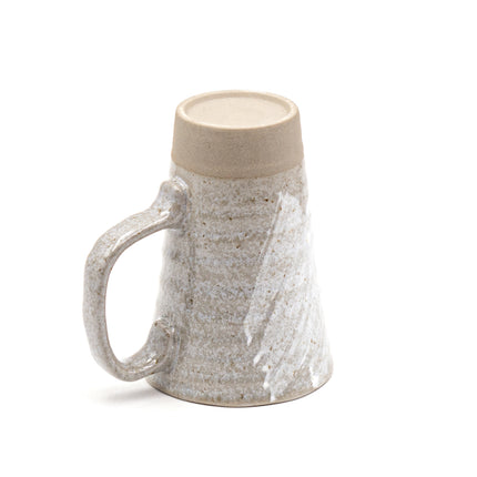 Gray Procelain Cup with White Brushstroke Accents