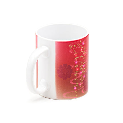 Japanese Ceramic Mug with Iconic Japanese Kimono Woman (Red)