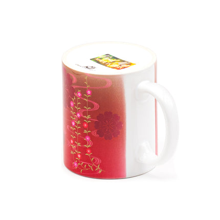 Japanese Ceramic Mug with Iconic Japanese Kimono Woman (Red)