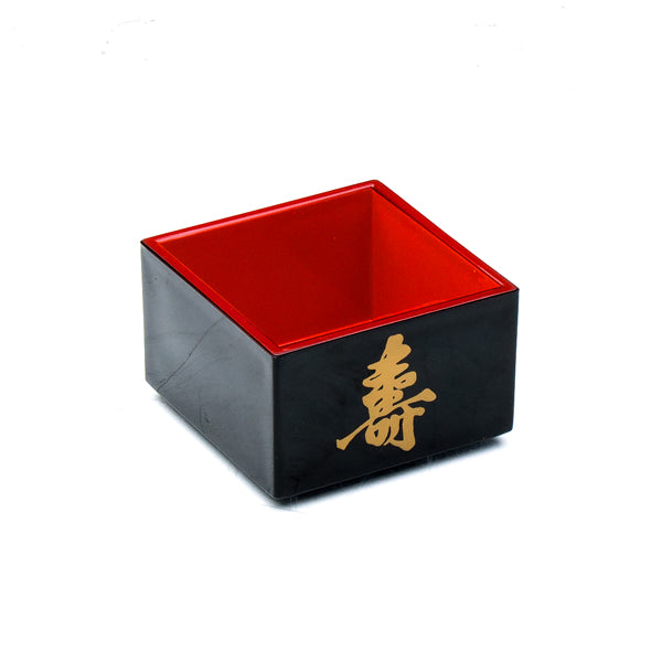 Black/Red Masu Sake Cup - 4pc Set