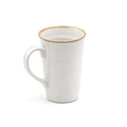 White Ceramic Mug with Delicate Rose Design