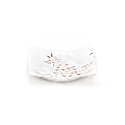 Japanese Cherry Blossom Ceramic Square Plate Set of 4