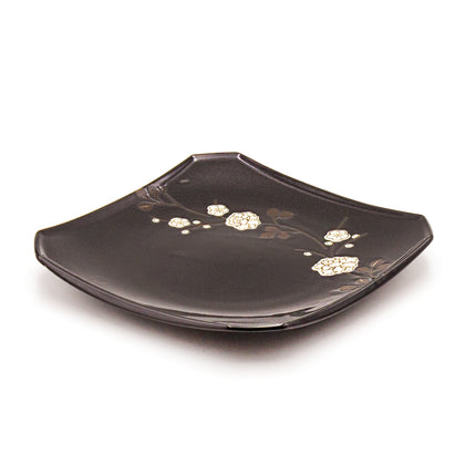 Japanese Black Ceramic Octagonal Plate - Set of 4