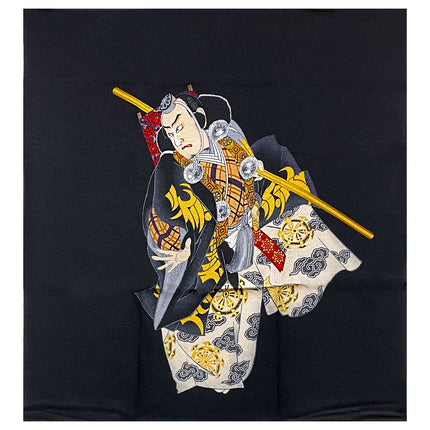 Japanese Samurai Noren Furoshiki Curtain - Black