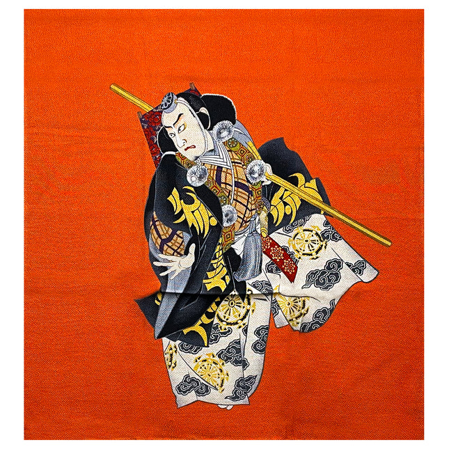 Japanese Samurai Noren Furoshiki Curtain - Orange