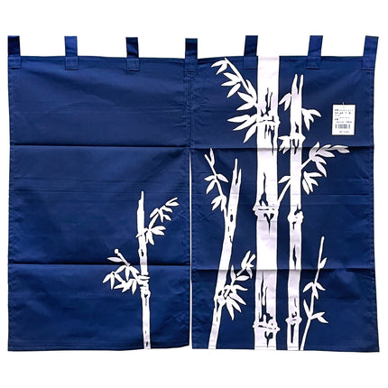 White Bamboo Furoshiki Art - Navy, White (Large)