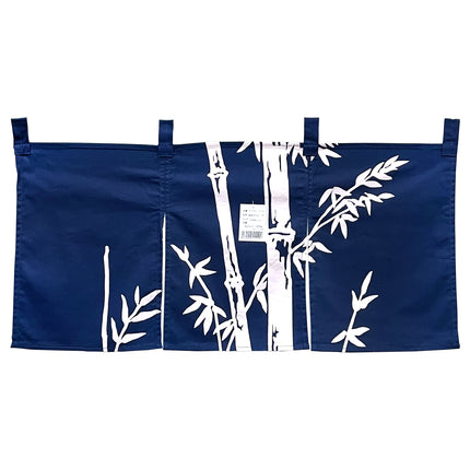 White Bamboo Furoshiki Art - Blue, White (Medium)