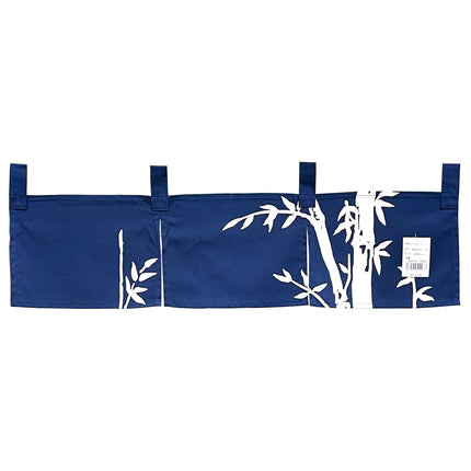 White Bamboo Furoshiki Art - Blue, White (Short)