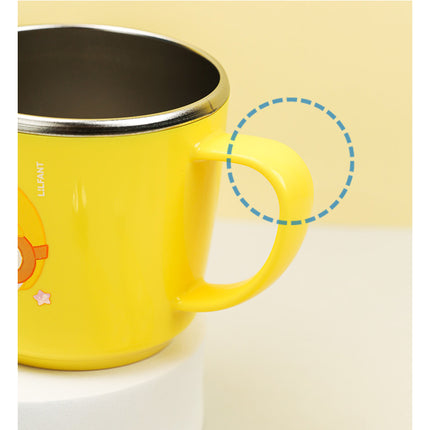 Pororo Edison Kid Cup Non-Slip Stainless Steel Yellow Mug