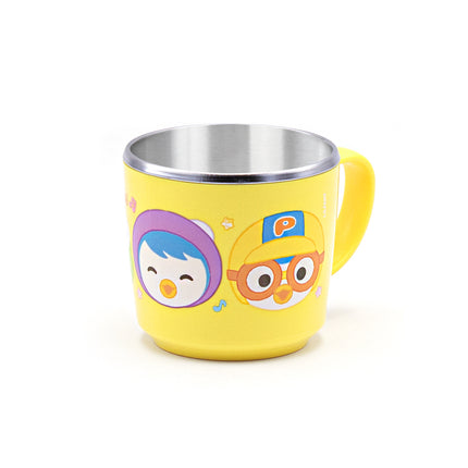 Pororo Kid Cup Non-Slip Stainless Steel Yellow Mug