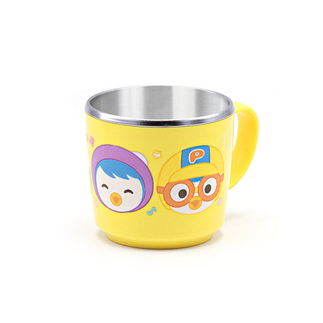 Pororo Kid Cup Non-Slip Stainless Steel Yellow Mug