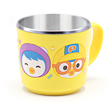 Pororo Edison Kid Cup Non-Slip Stainless Steel Yellow Mug