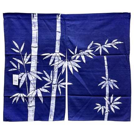 White Bamboo Furoshiki Art 59" - Blue, White