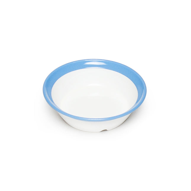 White Melamine Bowl with Sky Blue Edge - Set of 28