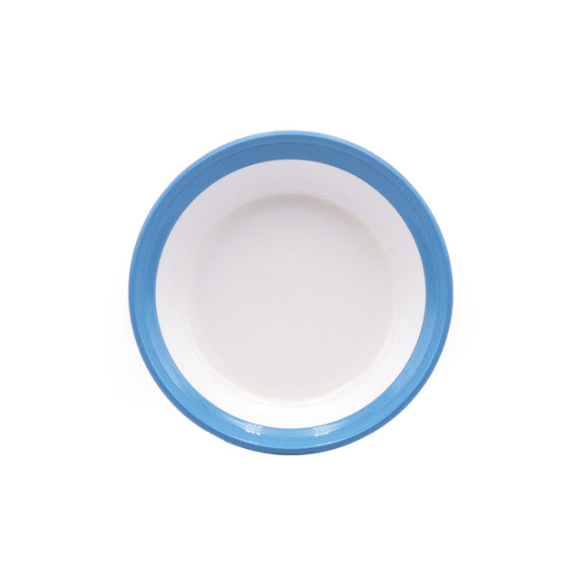 White Melamine Bowl with Sky Blue Edge - Set of 28