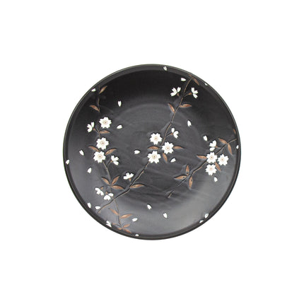 Dinner Plate Flower Pattern Set of 2 - Black