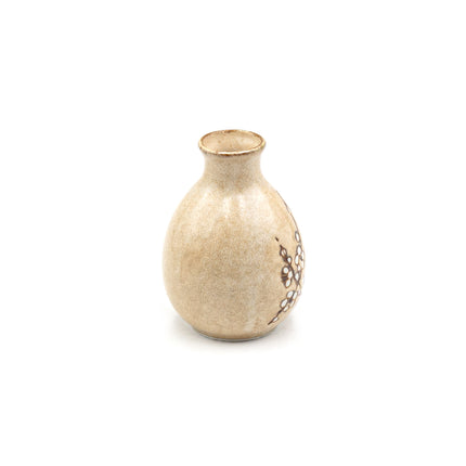 Japanese Sake Set Flower Pattern - Beige