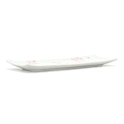 Pink Floral Rectangular Sushi Plates, Set of 2